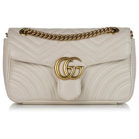 gucci borsa bianca|Gucci leather shoulder bag.